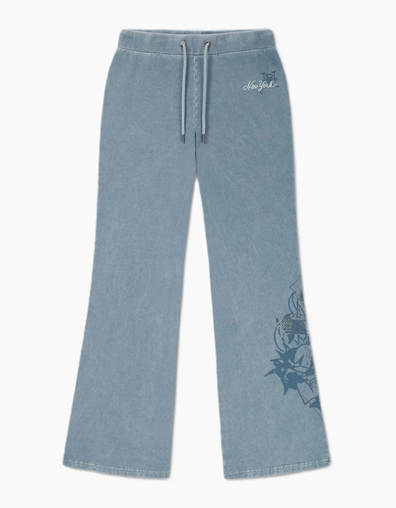 Ed Hardy Cross and Thorn Flared Women's Blue Joggers