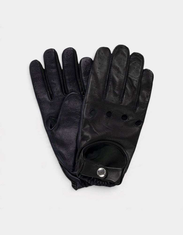 ALD Porsche 356 Leather Driving Gloves Black Navy
