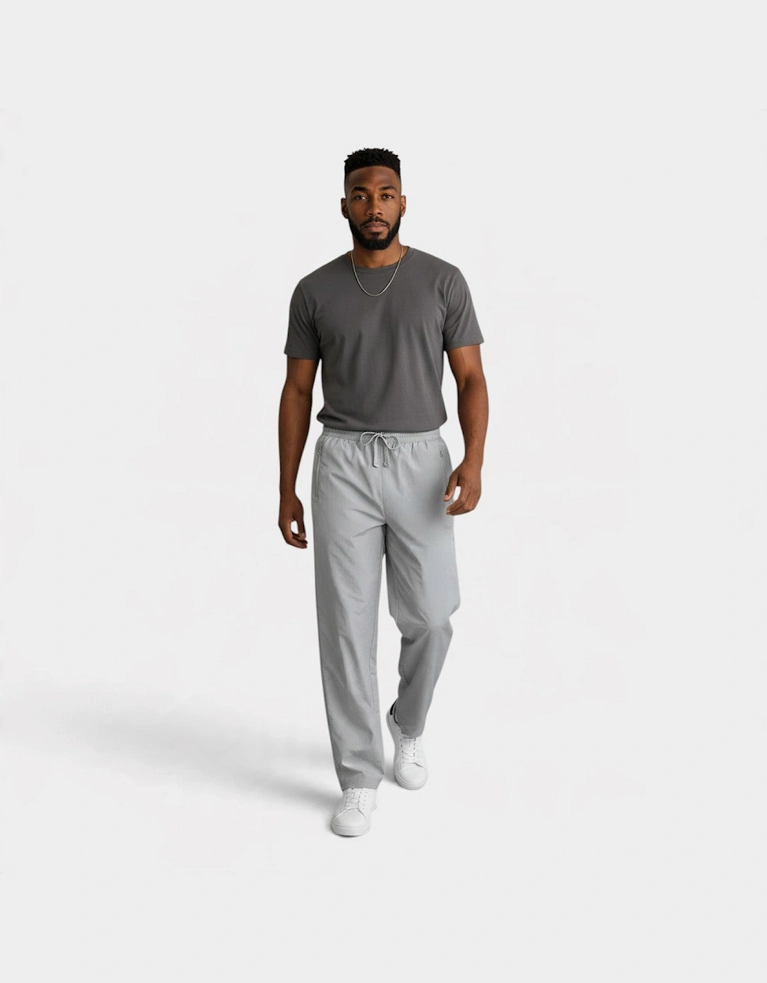 Sport Logo Nylon Pant Light Grey