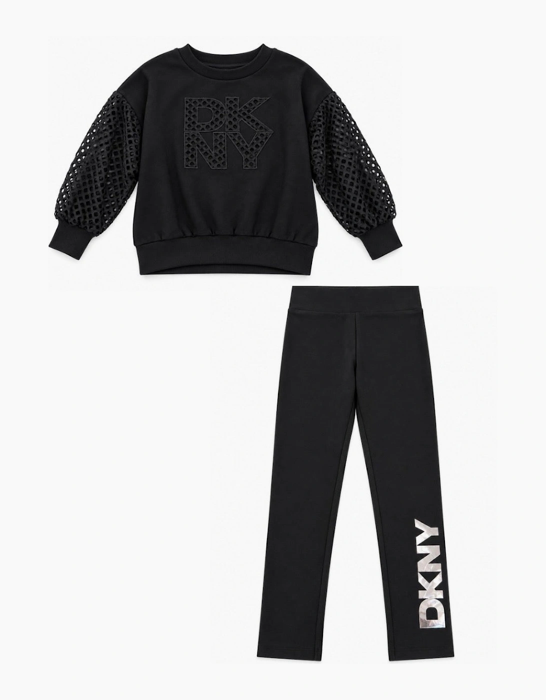 DKNY BLACK SWEATSHIRT & LEGGINGS SET D62906 D62885