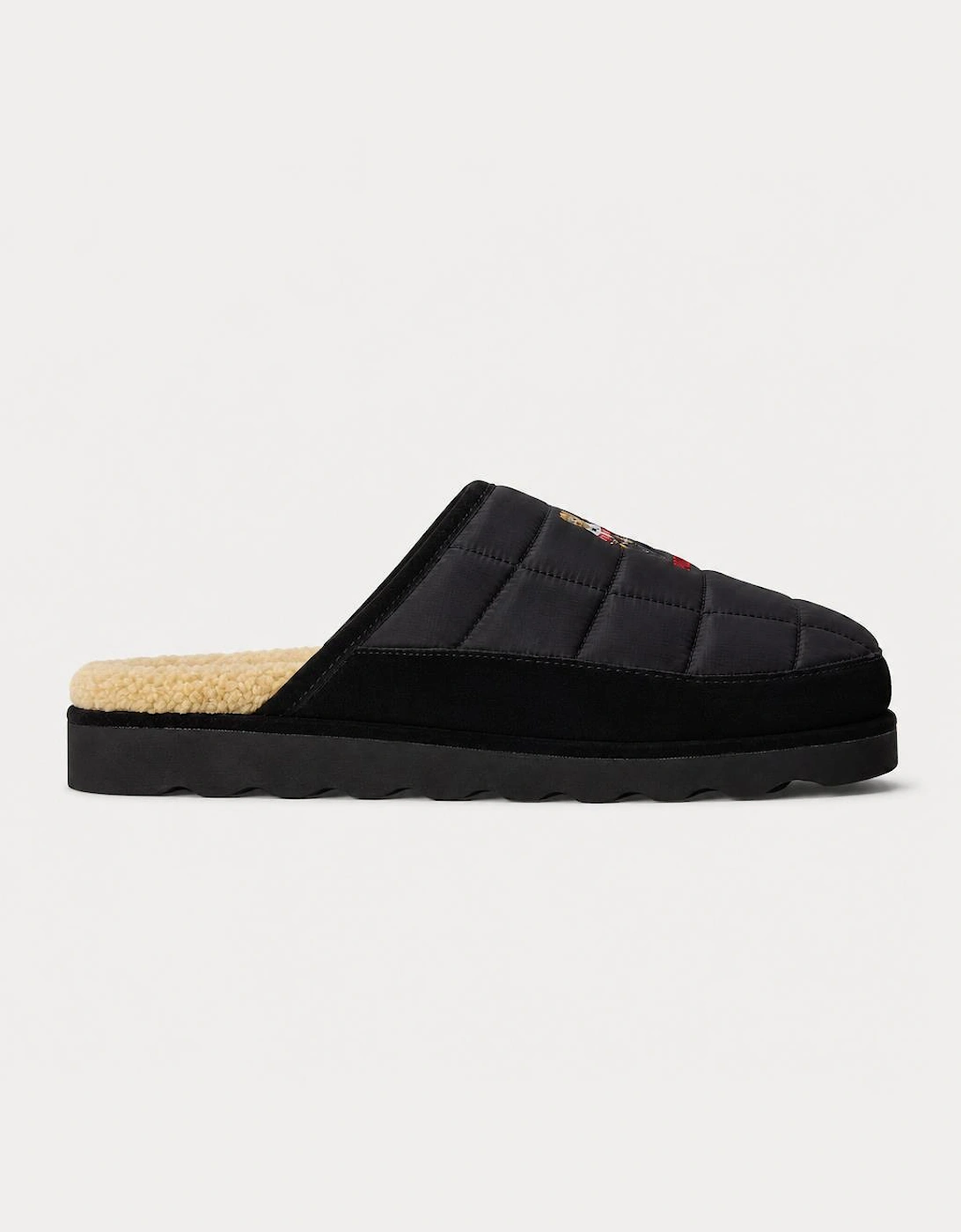Polo Ralph Lauren READE SCF BR Mens Mules Black Nylon with Holiday Bear