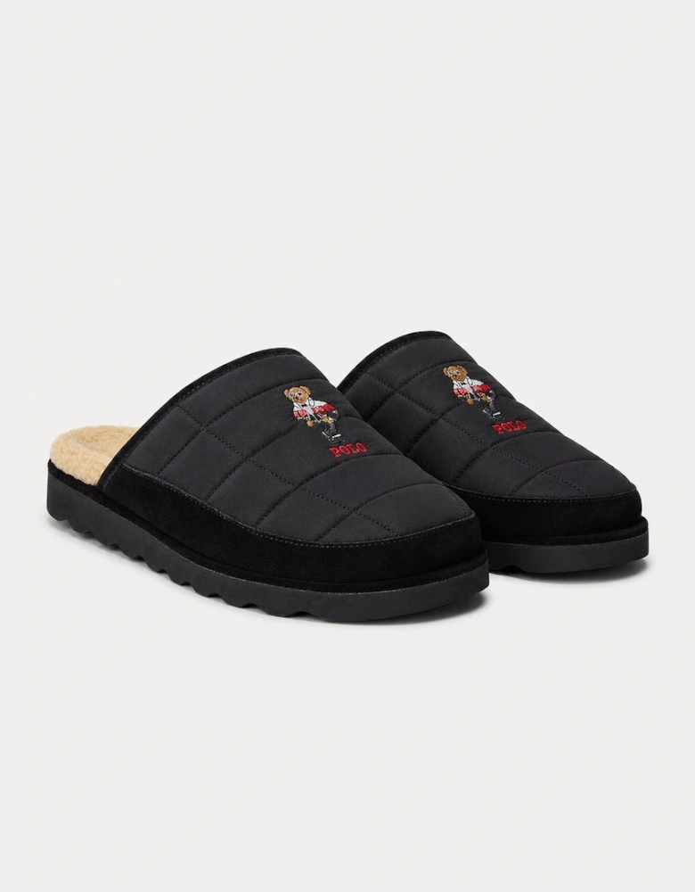 Polo Ralph Lauren READE SCF BR Mens Mules Black Nylon with Holiday Bear