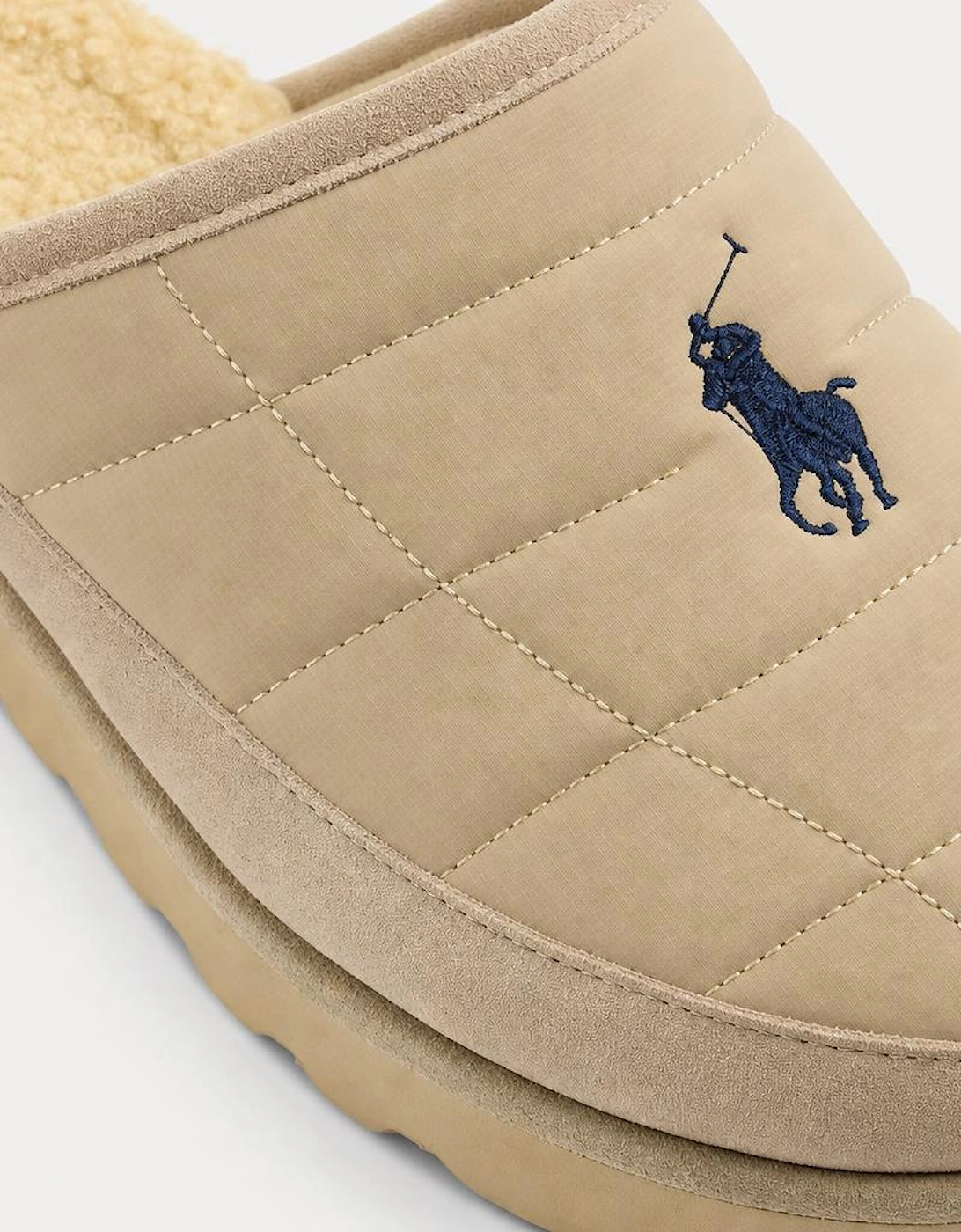 Polo Ralph Lauren READ SCFF II Mens Mules Khaki Nylon/Khaki Suede with Nav