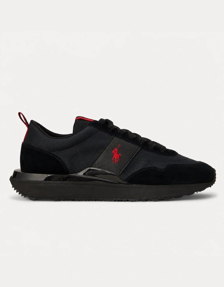 Polo Ralph Lauren TRAIN 89 RIB Mens Casual Trainers Triple Black/Red