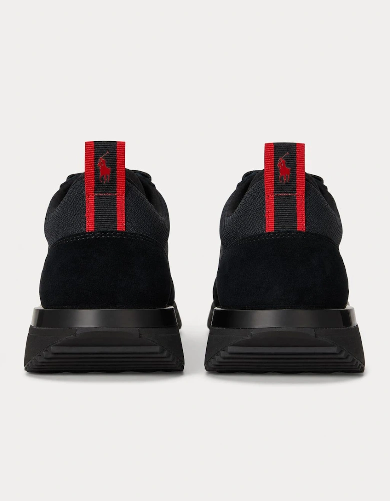 Polo Ralph Lauren TRAIN 89 RIB Mens Casual Trainers Triple Black/Red