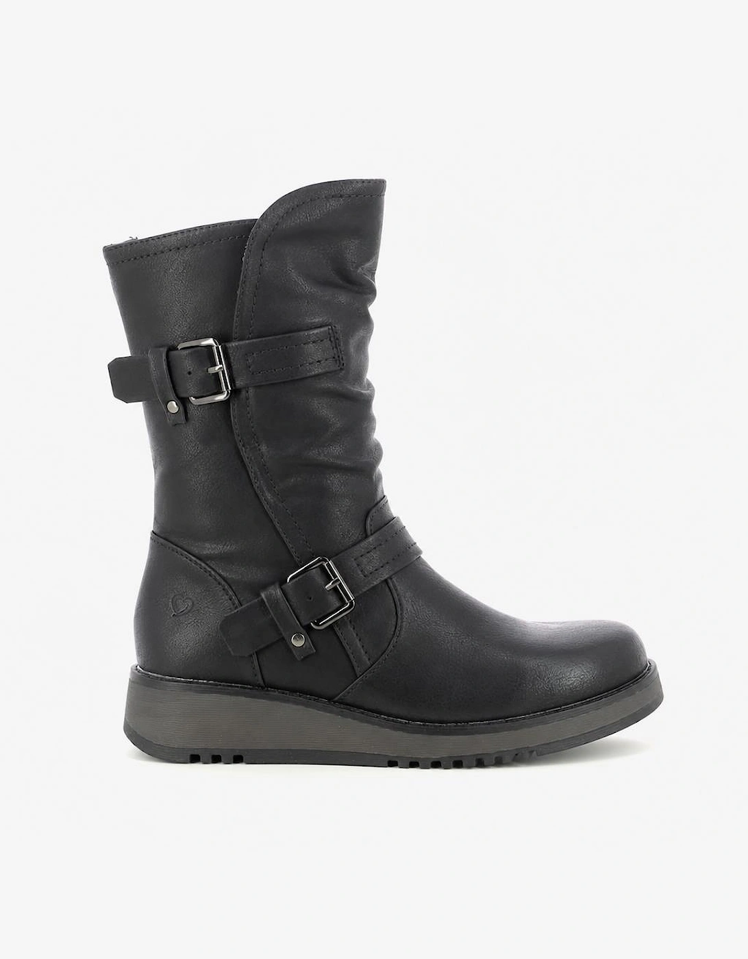 Heavenly Feet HANNAH4 Womens Biker Boots Black