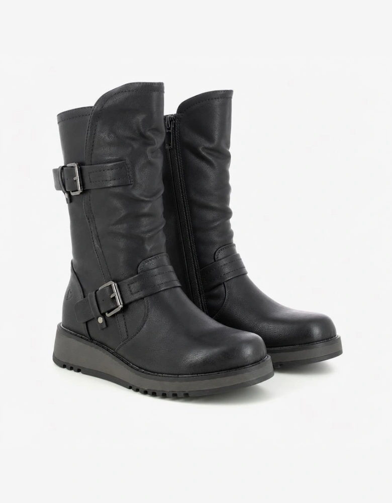 Heavenly Feet HANNAH4 Womens Biker Boots Black