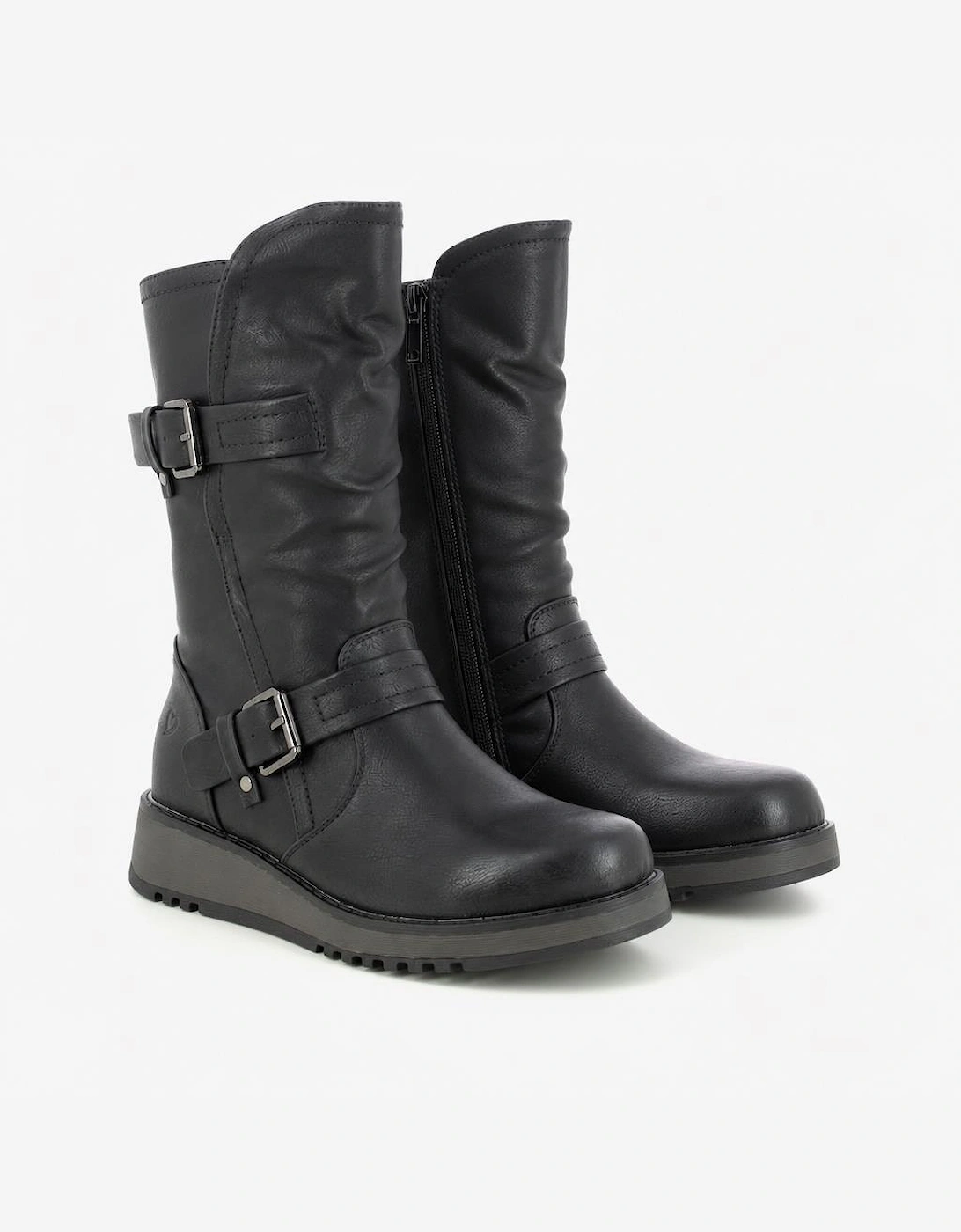 Heavenly Feet HANNAH4 Womens Biker Boots Black