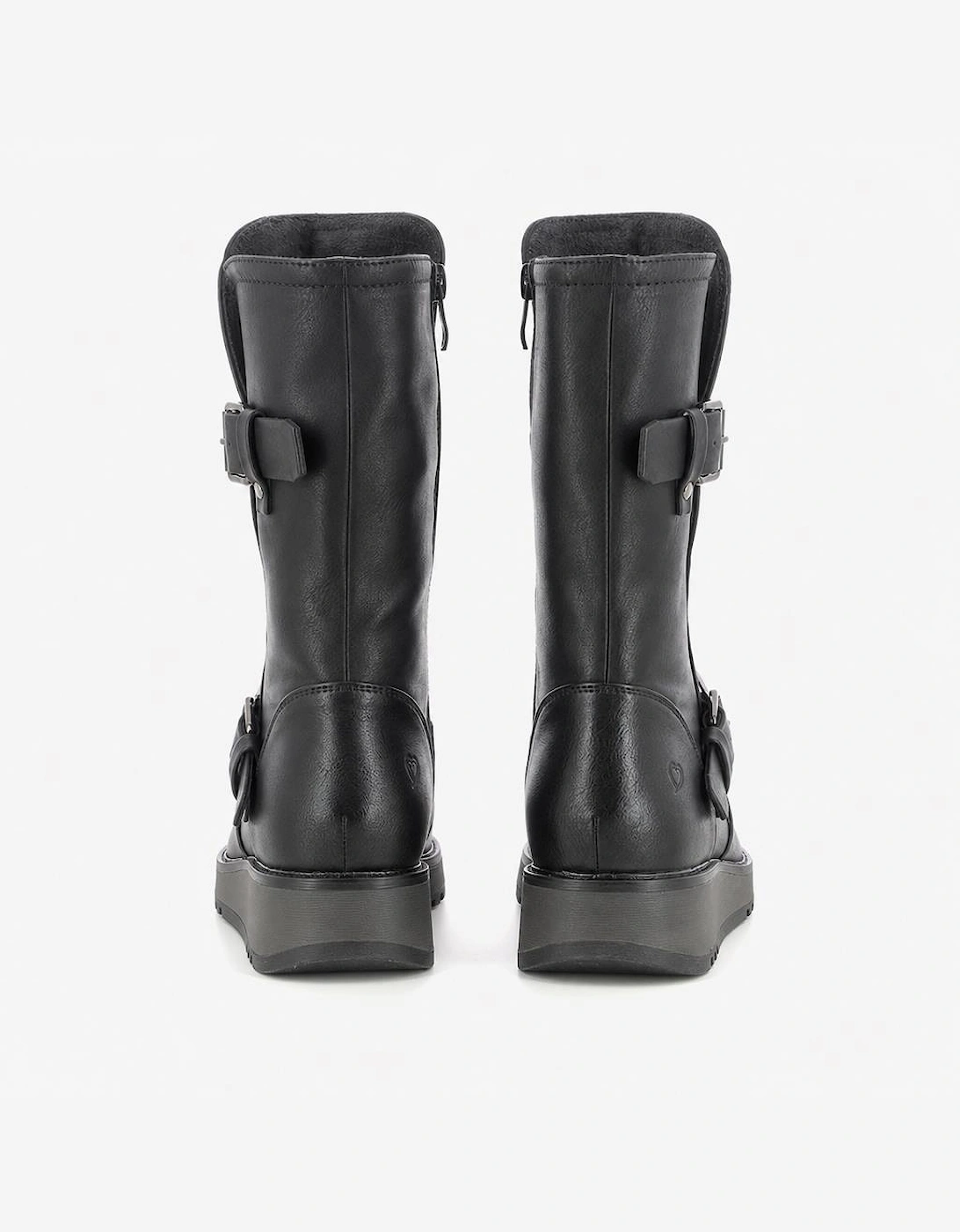 Heavenly Feet HANNAH4 Womens Biker Boots Black