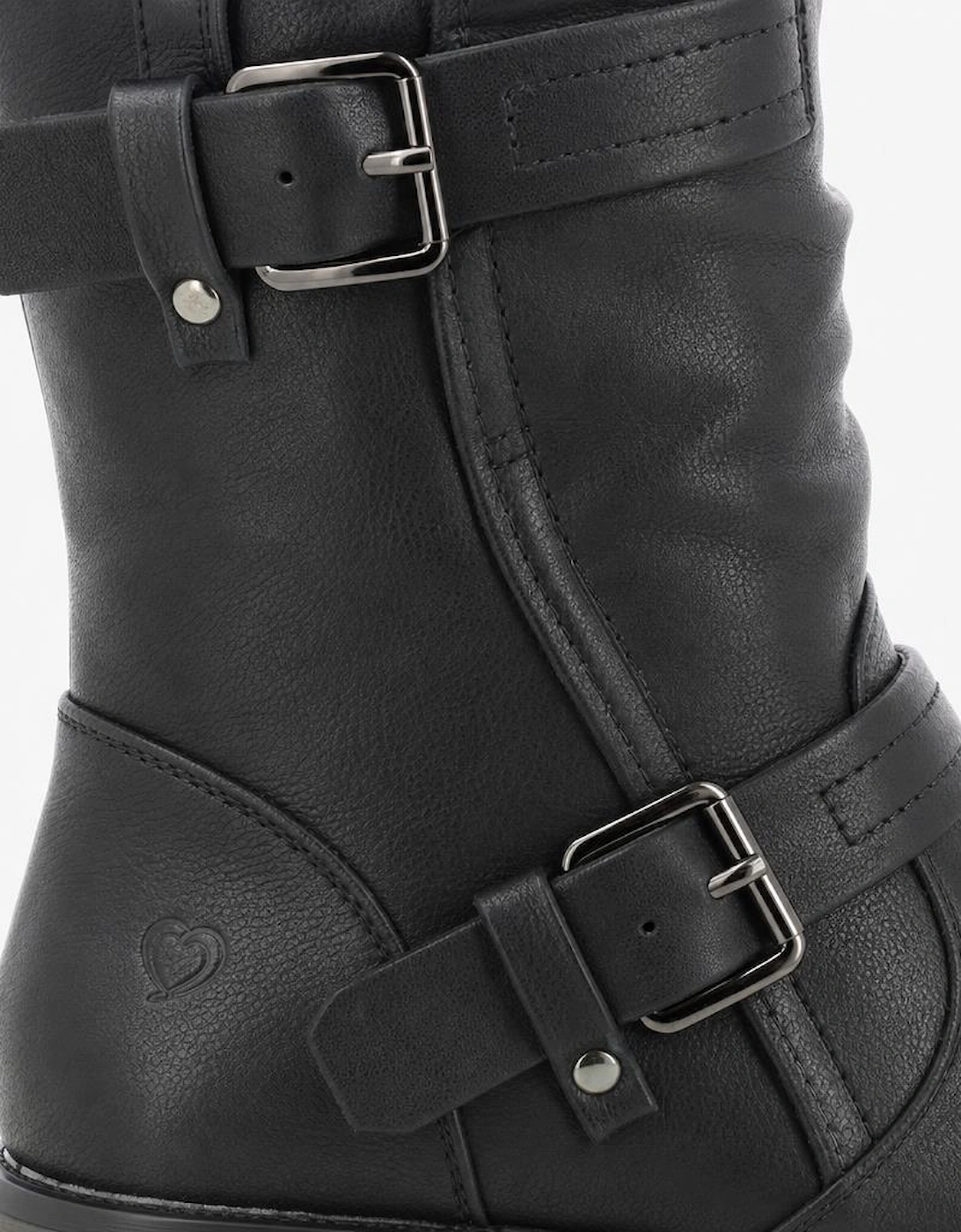 Heavenly Feet HANNAH4 Womens Biker Boots Black