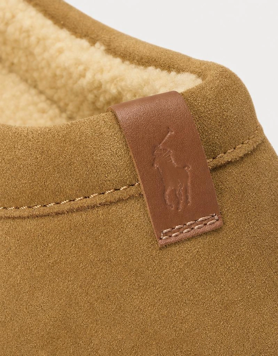 Polo Ralph Lauren READE CLOG Mens Mules Brown Suede with Tonal