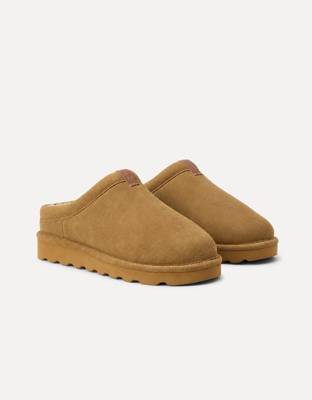Polo Ralph Lauren READE CLOG Mens Mules Brown Suede with Tonal
