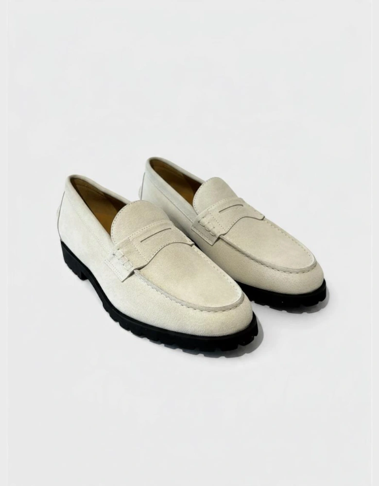 Country Suede Loafer Bone White