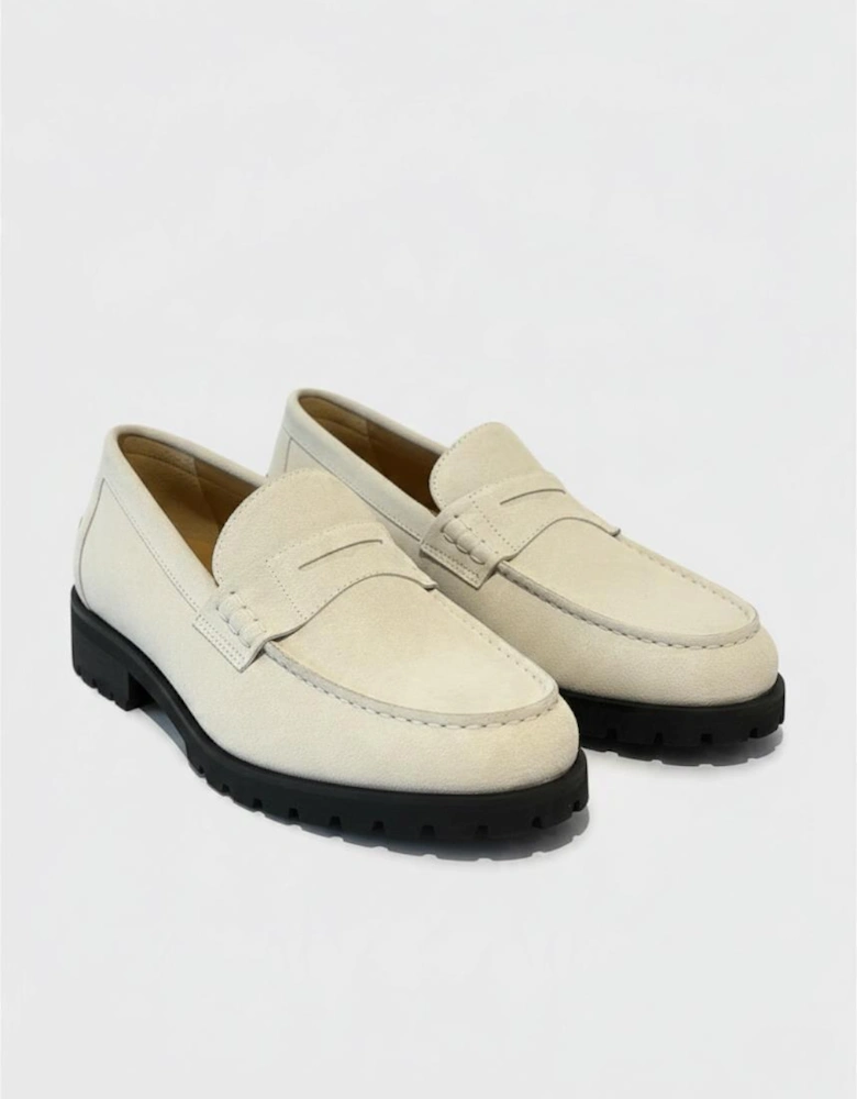 Country Suede Loafer Bone White