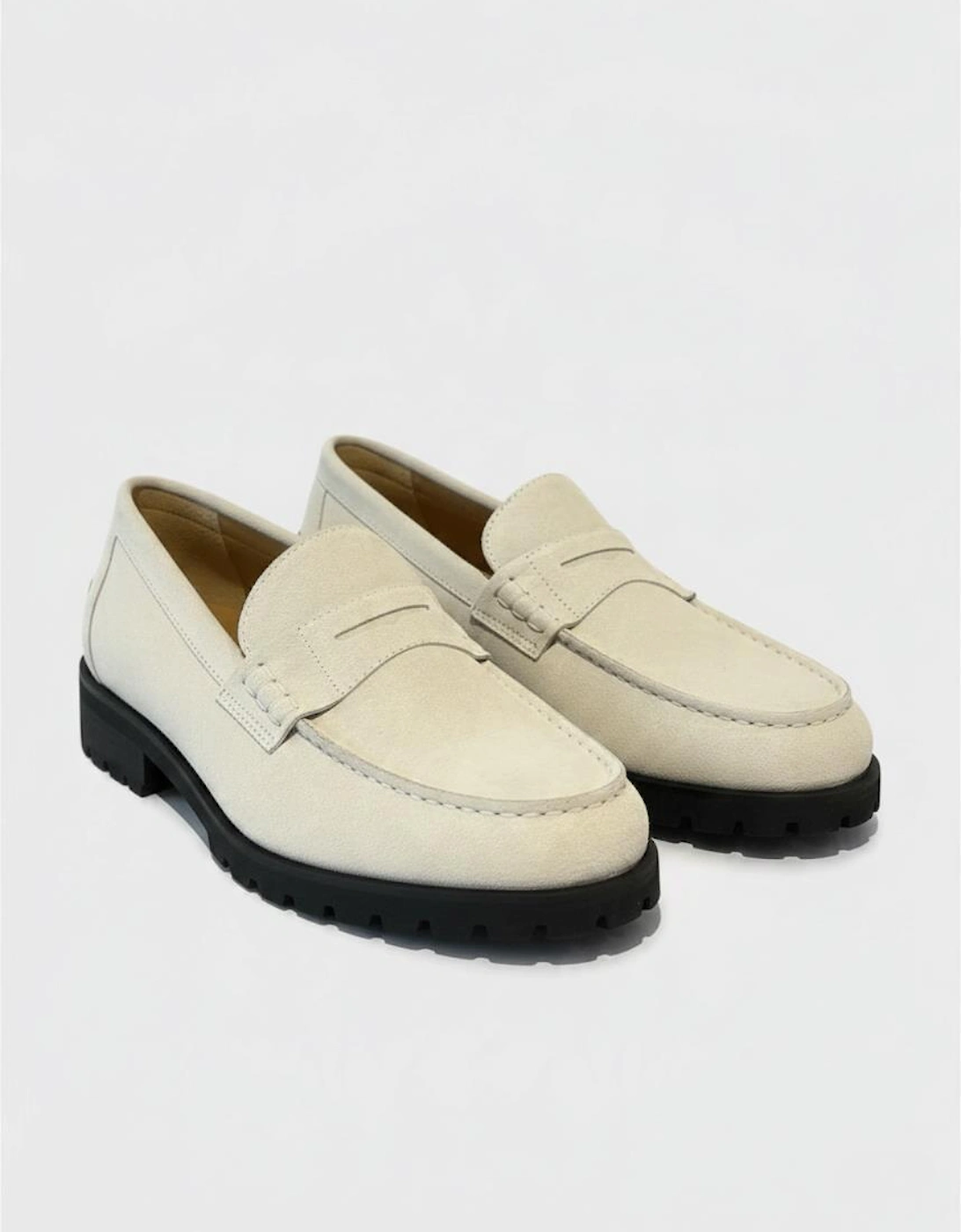 Country Suede Loafer Bone White