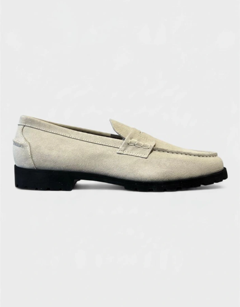 Country Suede Loafer Bone White