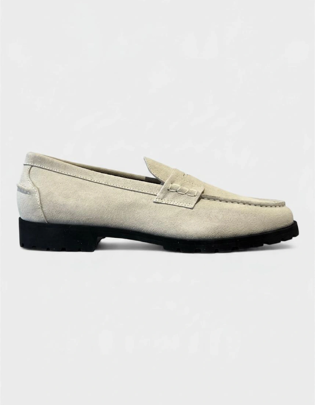 Country Suede Loafer Bone White