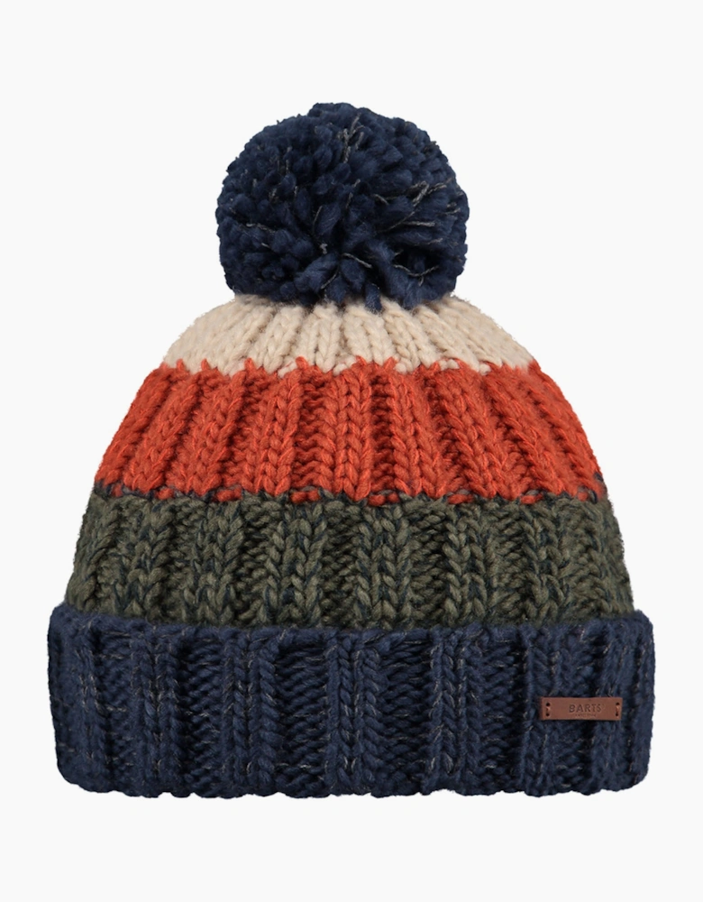 Barts Mens Wilhelm Cuffed Mixed Knit Knitted Bobble Hat