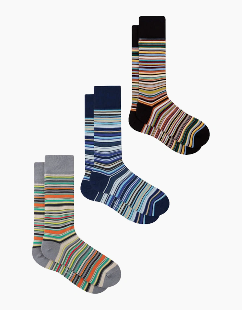 PAUL SMITH 3 PACK SOCKS MULTI COLOURED