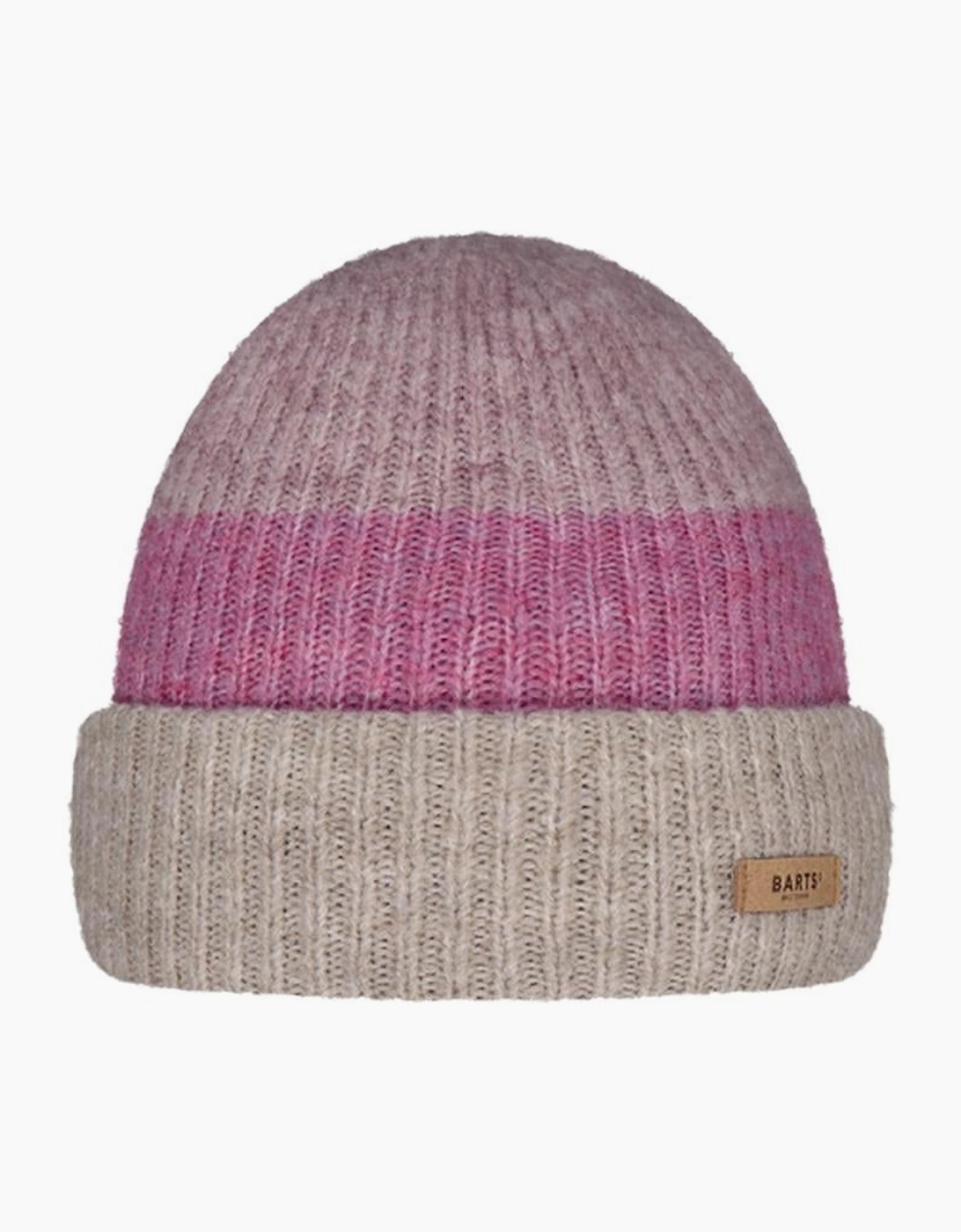Barts Suzam Knitted Turn Up Beanie for Women in Pink, Soft Acrylic Blend Stretch Cap, One Size - Image 3
