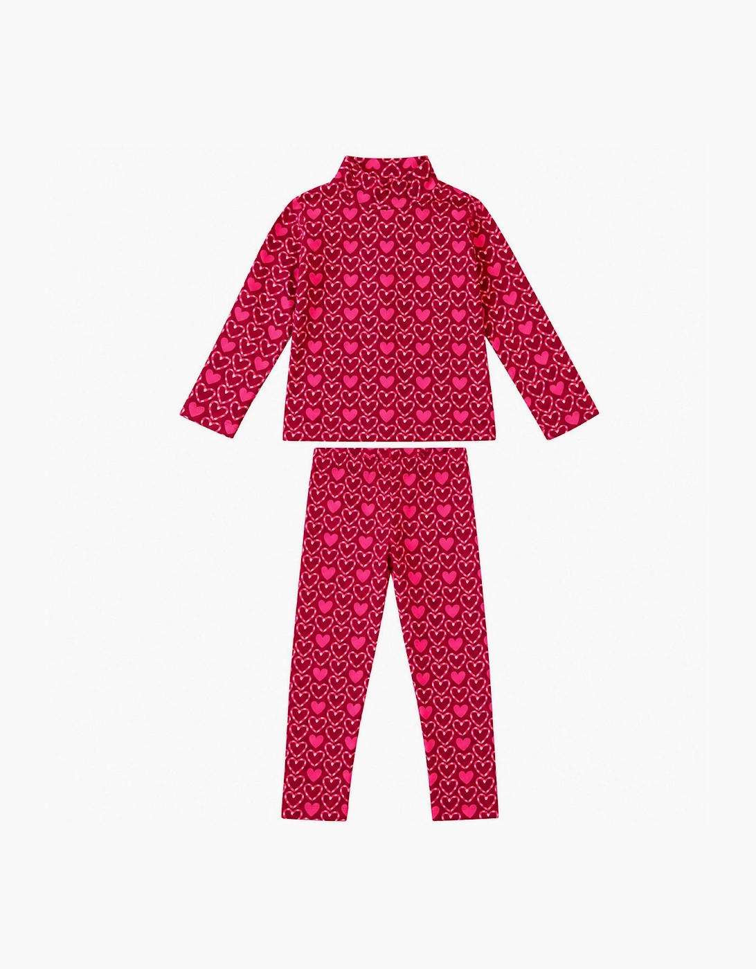 Girls Pink Heart High Neck Legging Set