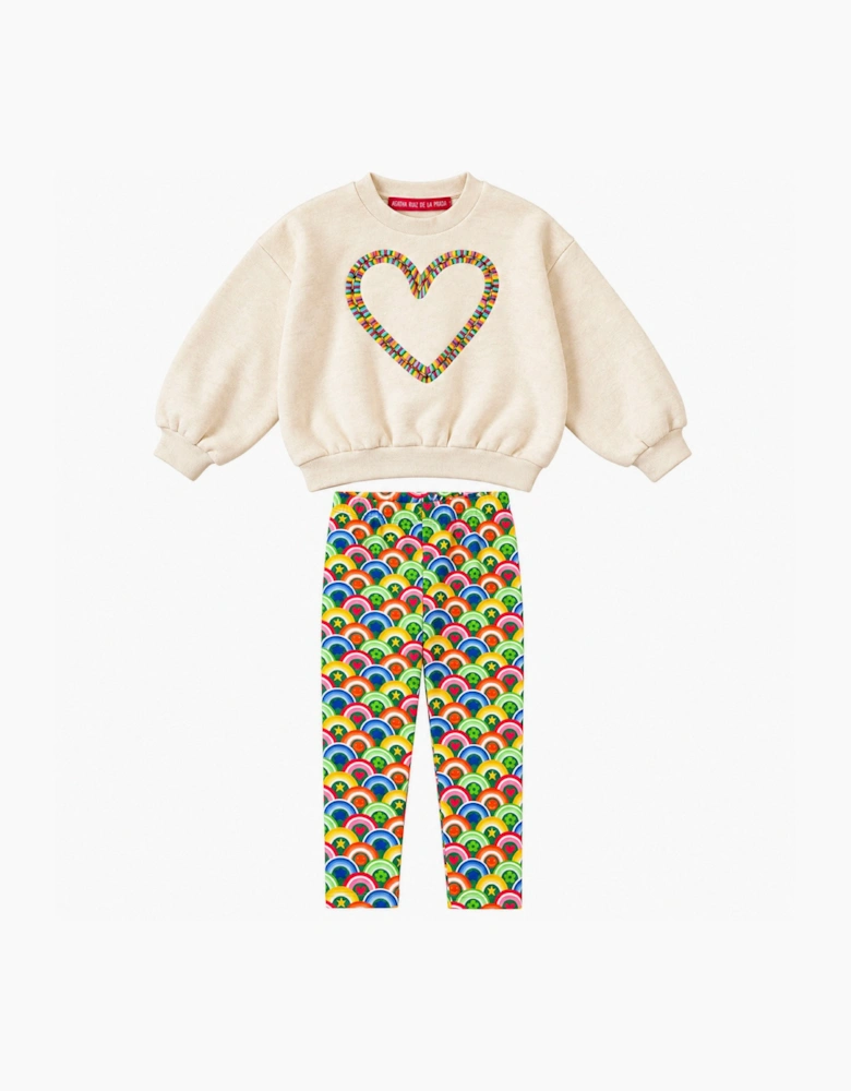 Girls Multicoloured Sweatshirt Legging Set