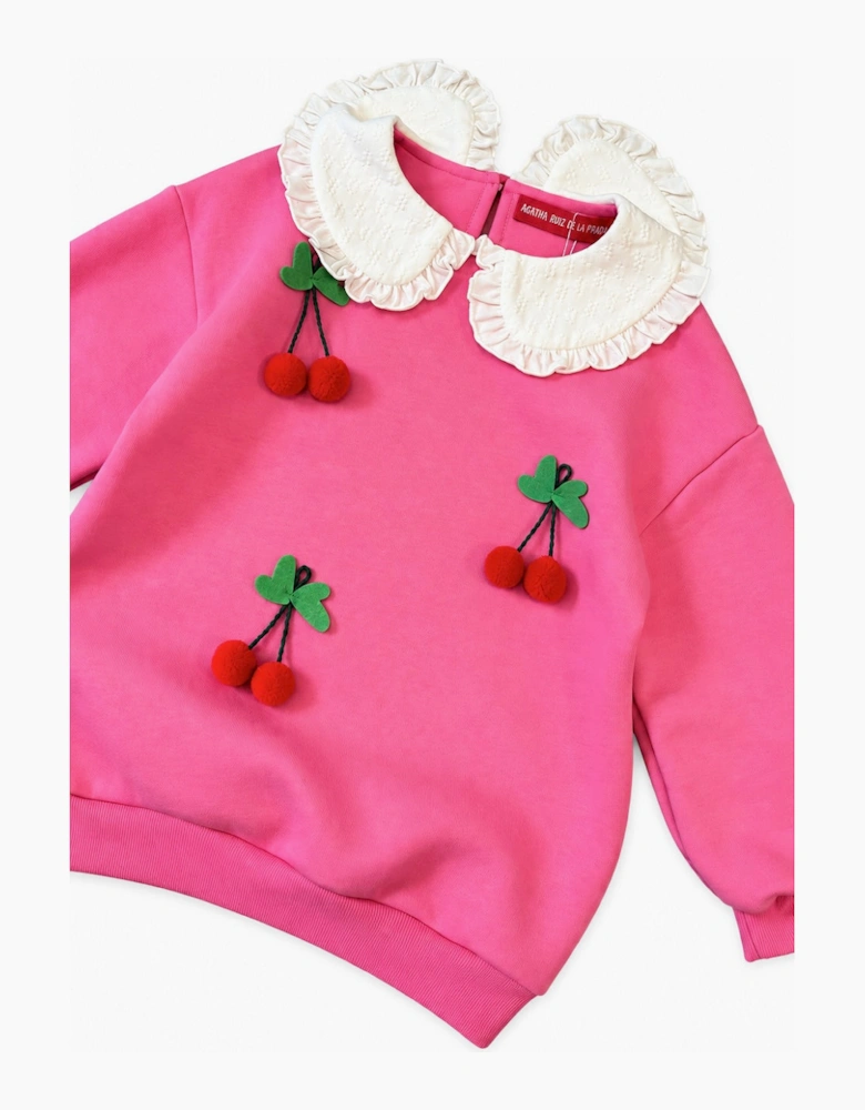 Girls Pink Cherry Tracksuit