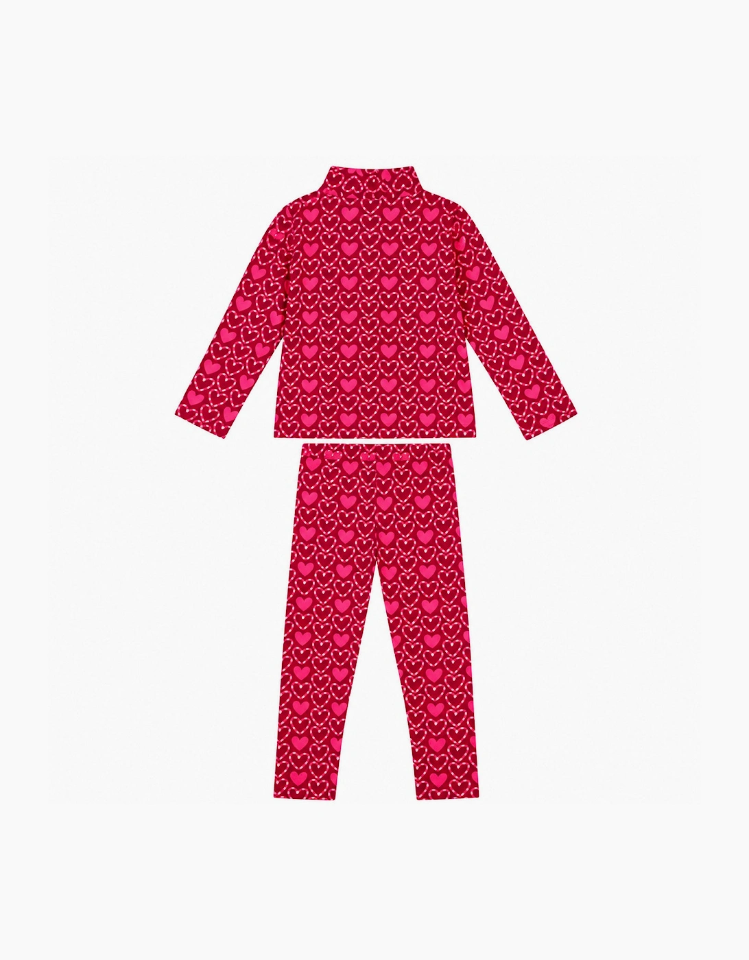 Girls Pink Heart High Neck Legging Set
