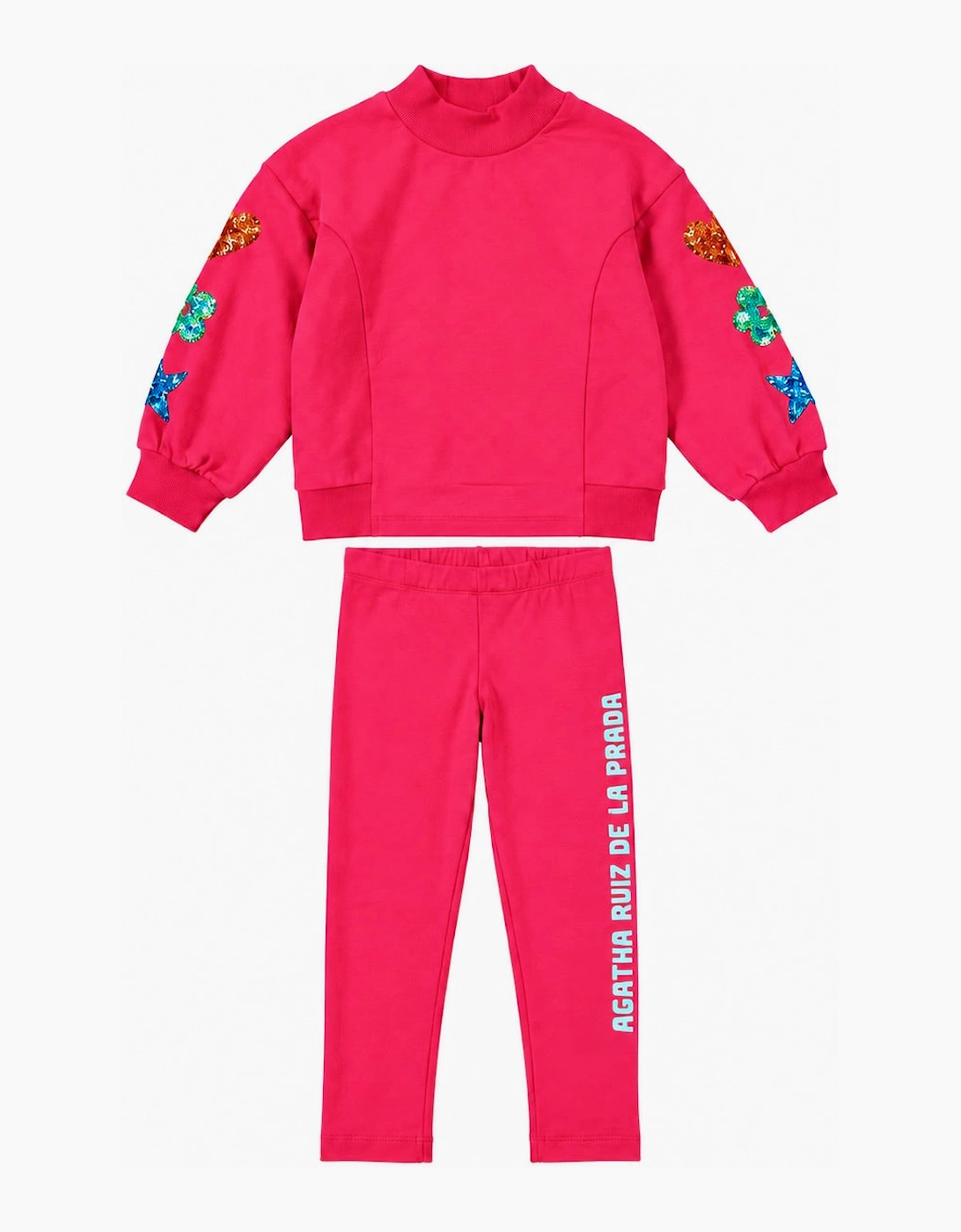 Girls Fuchsia Pink Sweatshirt Legging Set