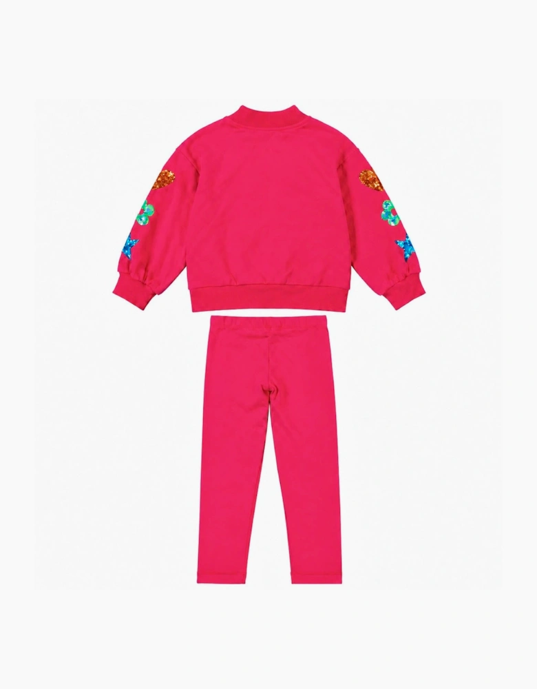Girls Fuchsia Pink Sweatshirt Legging Set