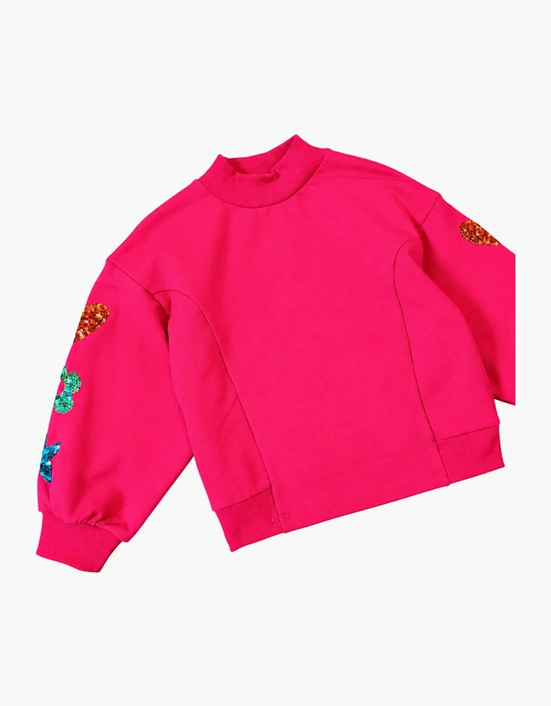 Girls Fuchsia Pink Sweatshirt Legging Set