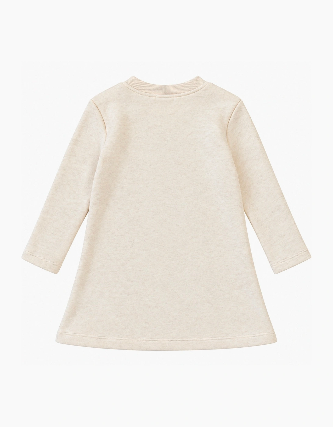 Girls Ivory Marl Heart Sweatshirt Dress