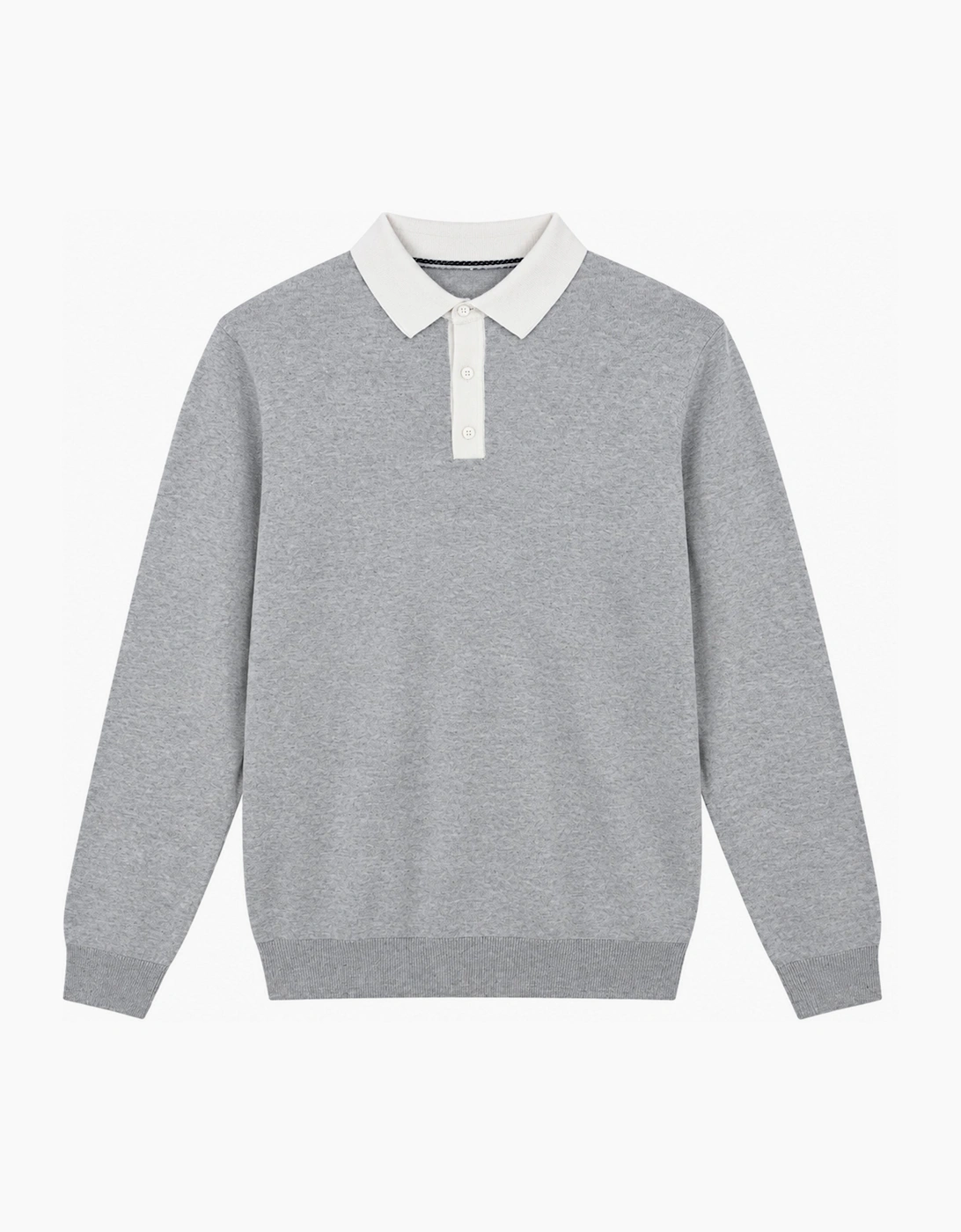 Remus Uomo Long Sleeve Fine knit polo ECRU