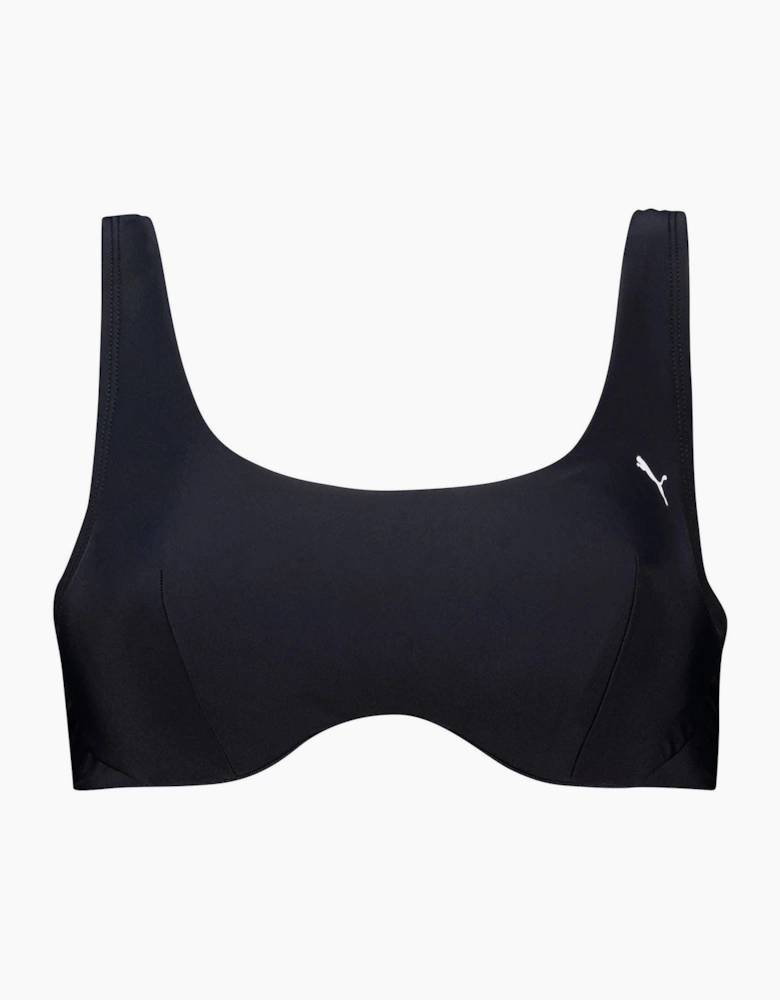 Scoop Neck Crossback Swim Top with Adjustable Straps