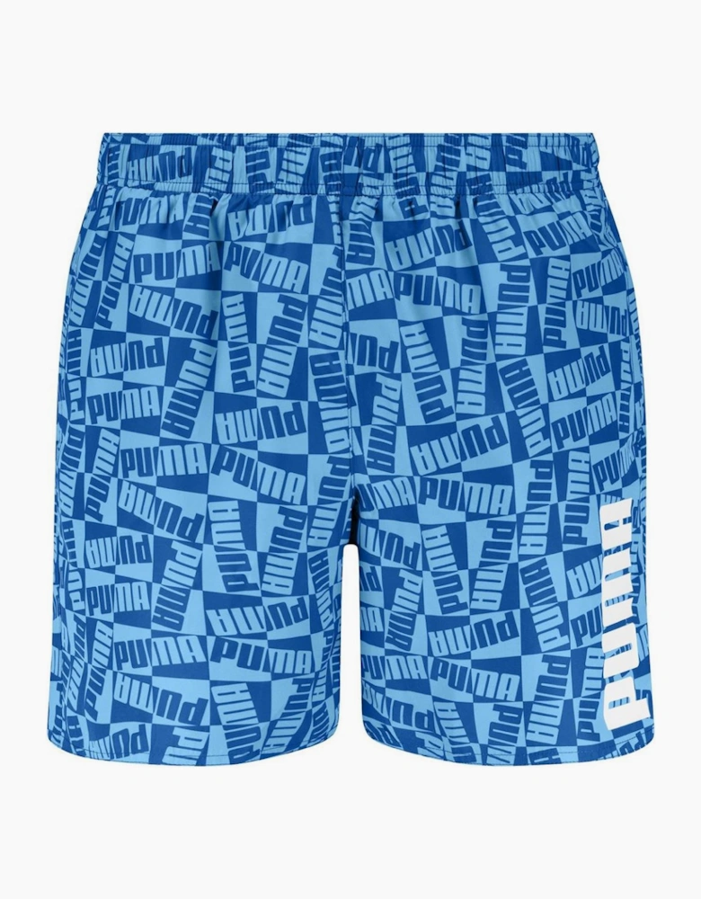Printed Swim Trunks with Elastic Waistband