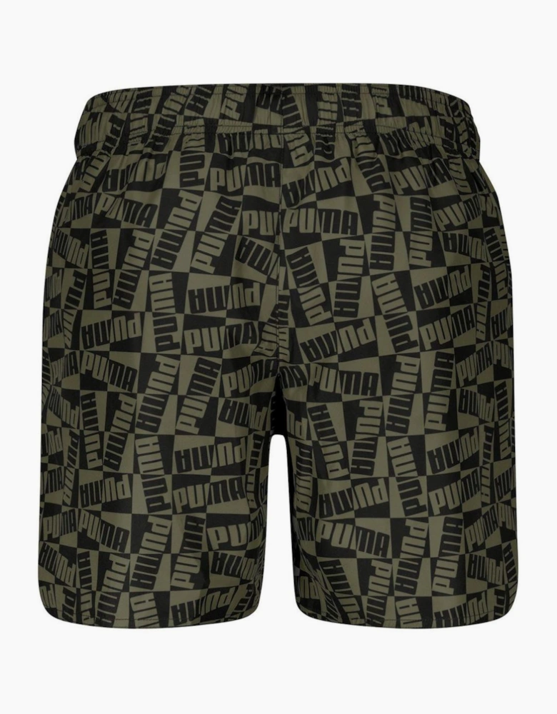 Printed Swim Trunks with Elastic Waistband