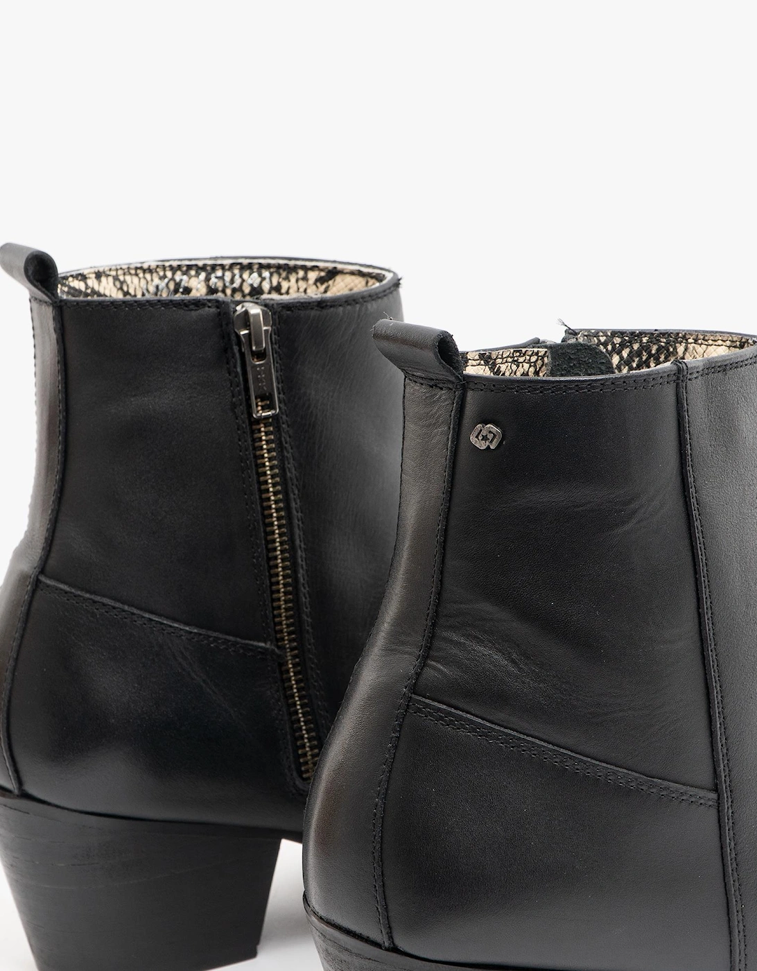Club Cubano LENNON Mens Leather Winklepicker Cuban Heel Boots Black