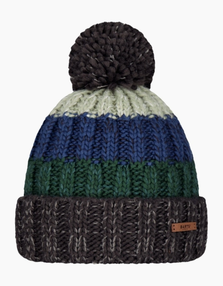 Barts Mens Wilhelm Cuffed Mixed Knit Knitted Bobble Hat