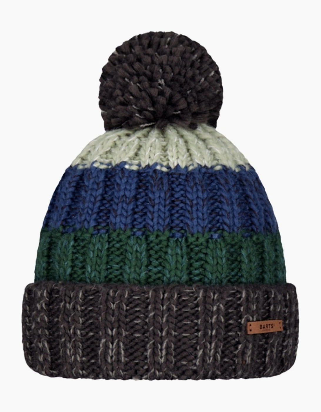 Barts Mens Wilhelm Cuffed Mixed Knit Knitted Bobble Hat