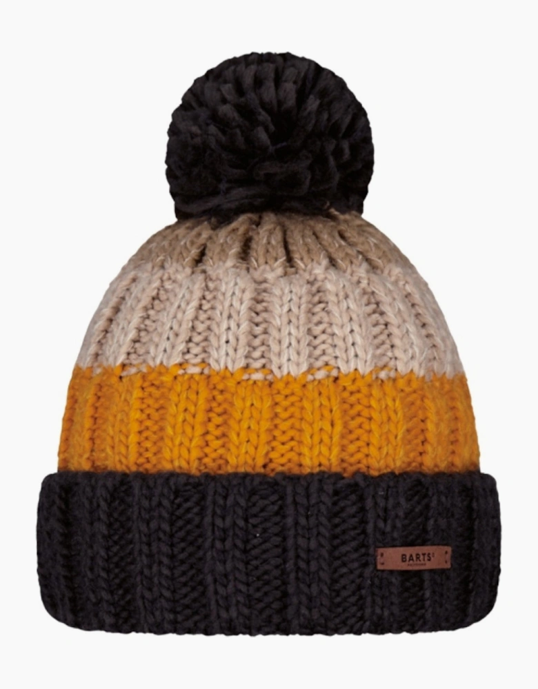 Barts Mens Wilhelm Cuffed Mixed Knit Knitted Bobble Hat
