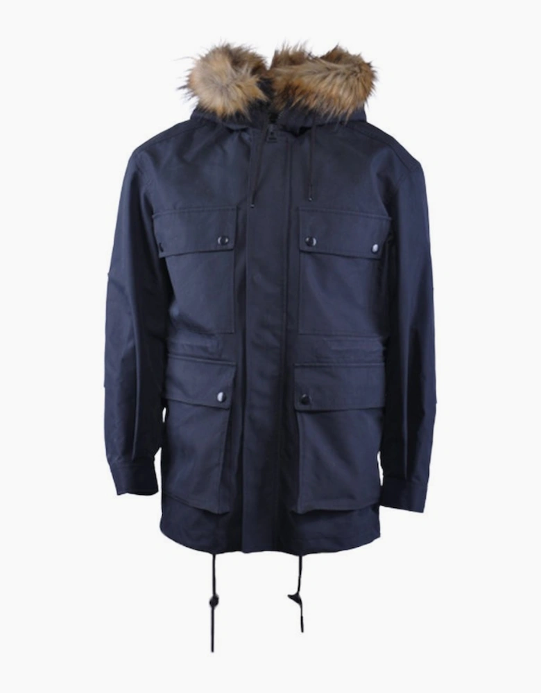 DIESEL W BAILE 0QAPB Mens Puffer Jacket Fur Hoodie Padded Winter Hoody Coat