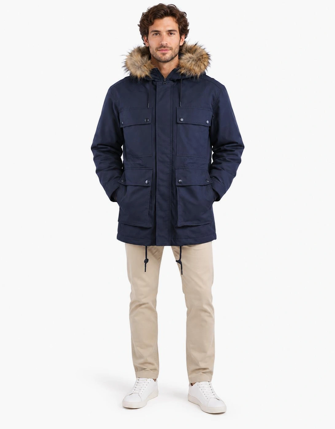 DIESEL W BAILE 0QAPB Mens Puffer Jacket Fur Hoodie Padded Winter Hoody Coat