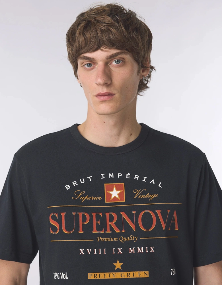 Pretty Green Supernova T-`Shirt BLACK