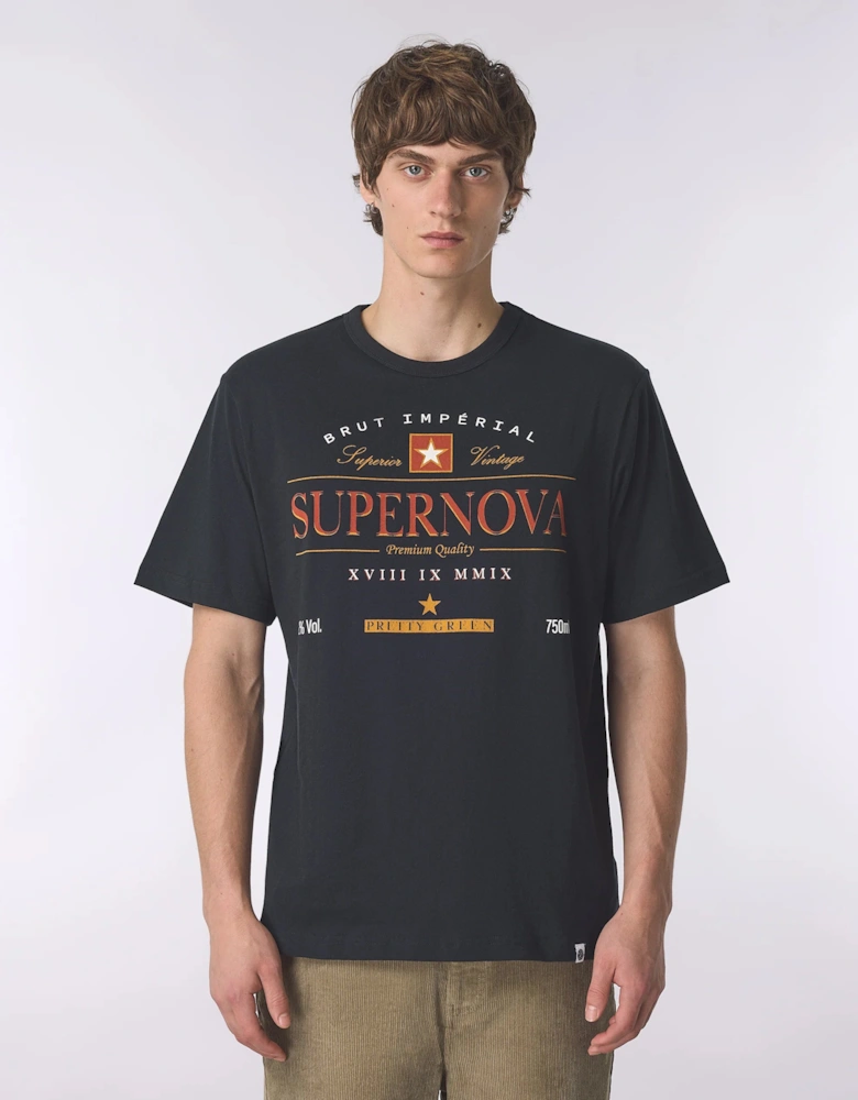 Pretty Green Supernova T-`Shirt BLACK