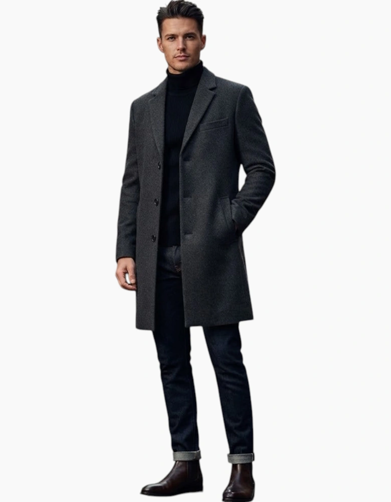 DIESEL JOPRAB BG16P 912 Mens Trench Coat Virgin Wool Single Breasted Overcoat