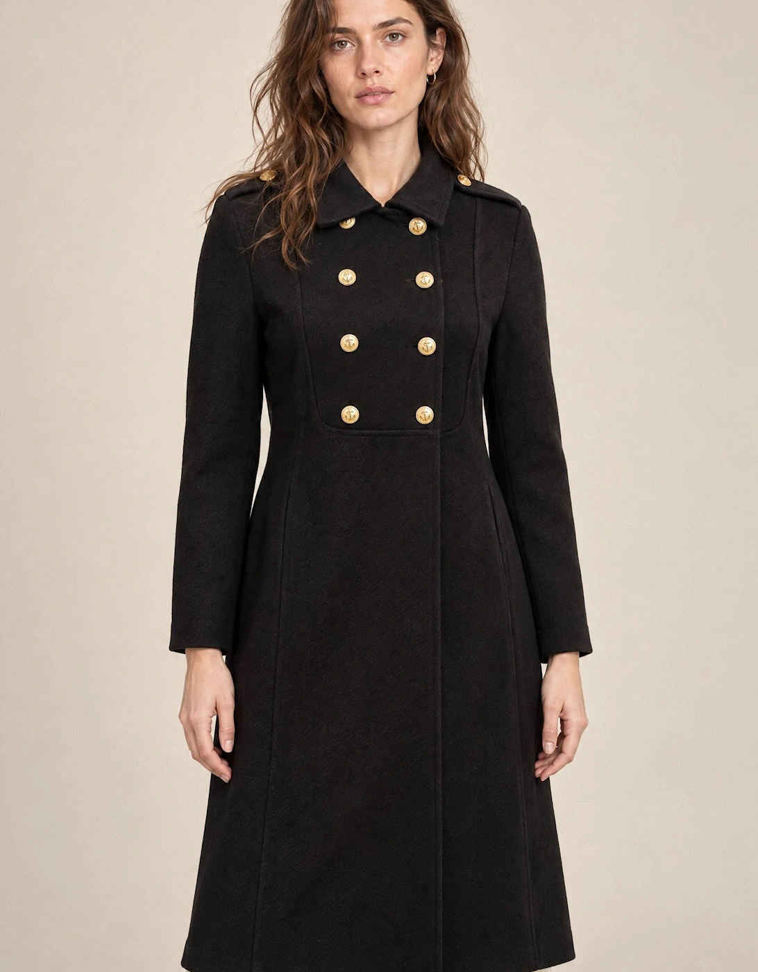 Black Military Long Coat