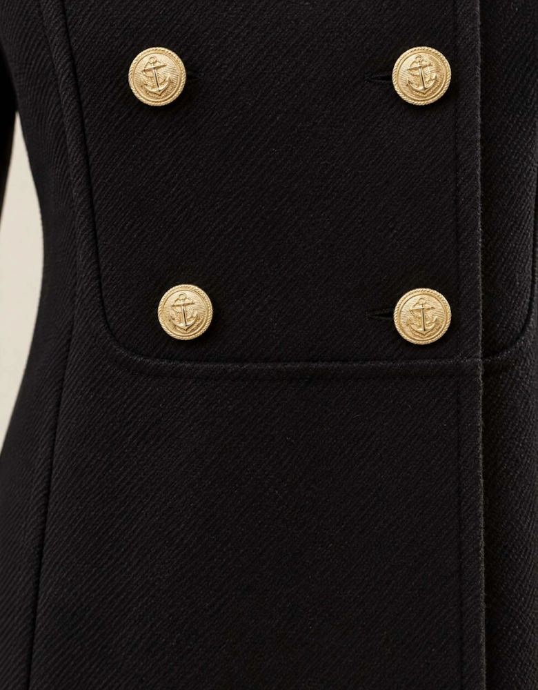 Black Military Long Coat