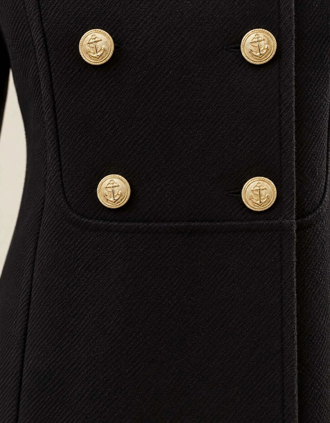 Black Military Long Coat
