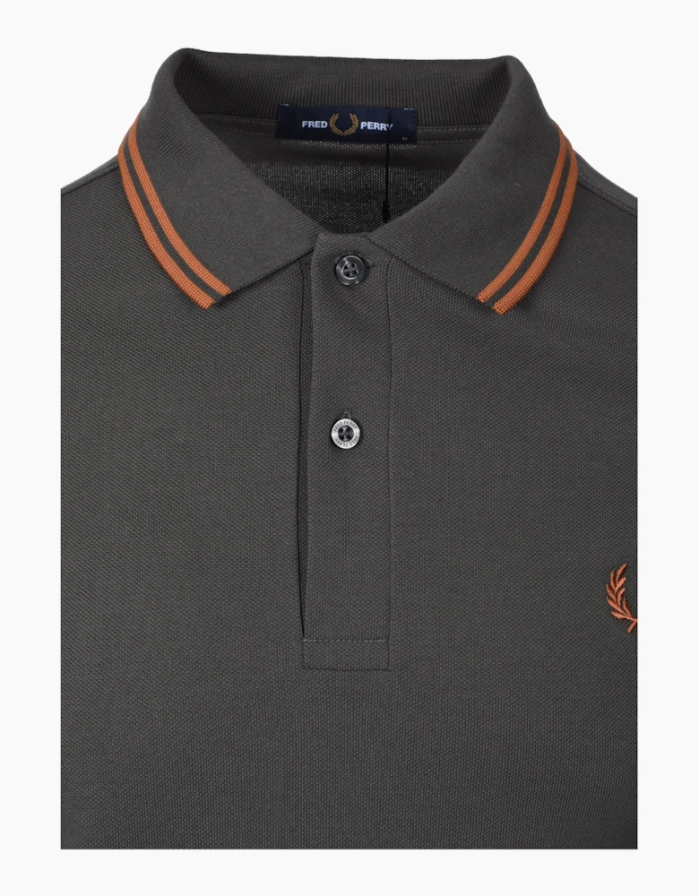 Fred Perry Twin Tipped Polo Shirt Field Green/Nutflake
