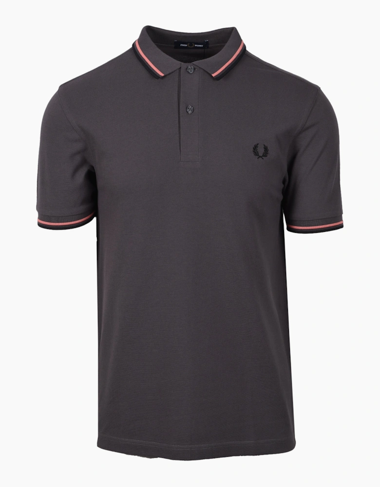 Fred Perry Twin Tipped Polo Shirt Gun Metal/Coral/Black